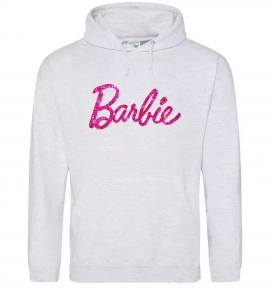 Жіноча толстовка (худі) Barbie напис Сірий меланж фото