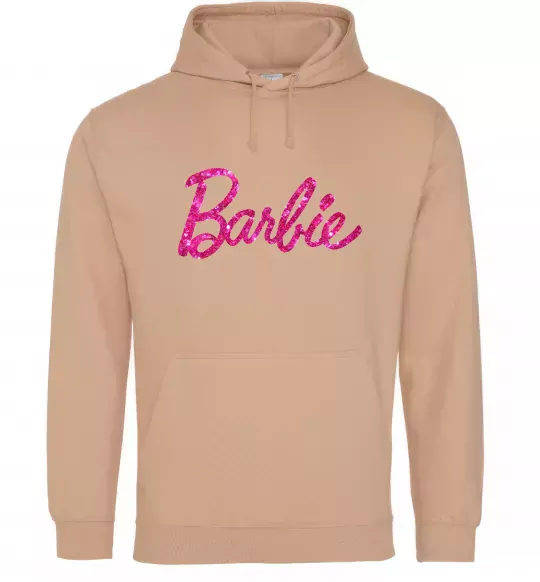 Жіноча толстовка (худі) Barbie напис Пісочний фото