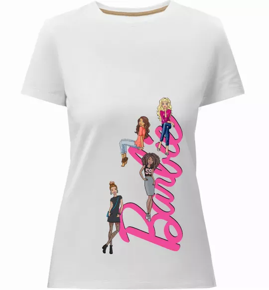 Жіноча преміум футболка Barbie girls Білий фото