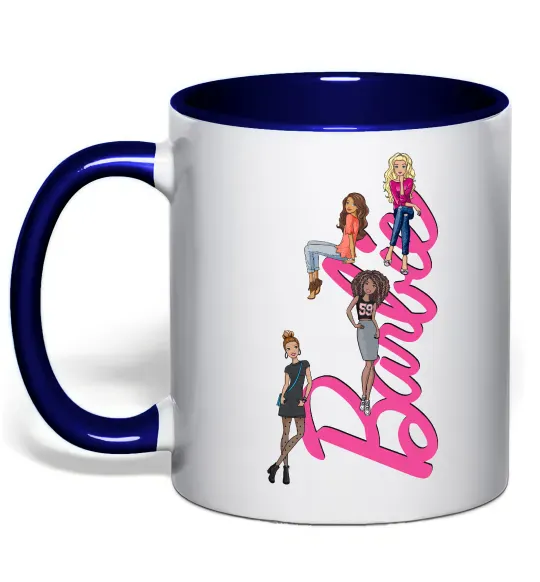 Чашка с цветной ручкой Barbie girls Глубокий темно-синий фото