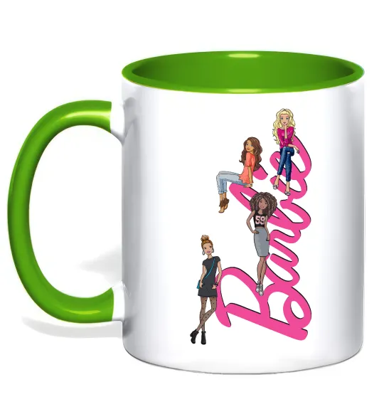 Чашка с цветной ручкой Barbie girls Лаймовый фото
