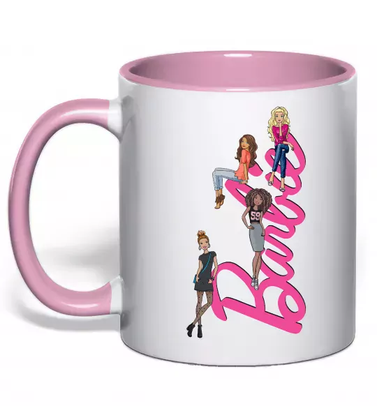 Чашка с цветной ручкой Barbie girls Нежно розовый фото