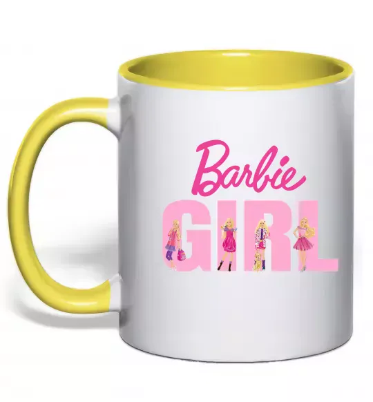 Чашка с цветной ручкой Girl Barbie Солнечно желтый фото