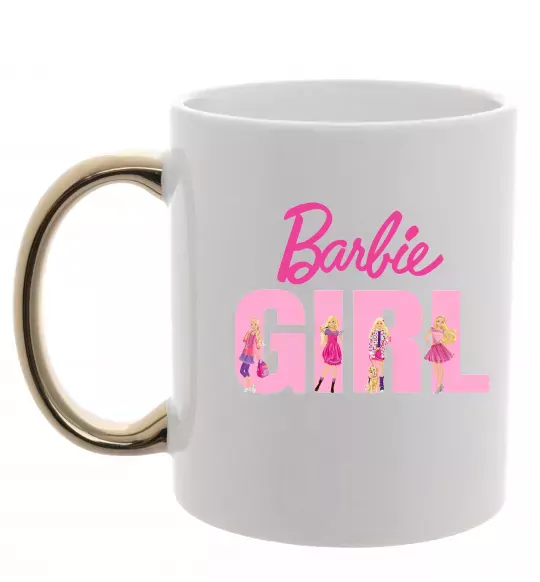 Чашка с цветной ручкой Girl Barbie Золото фото