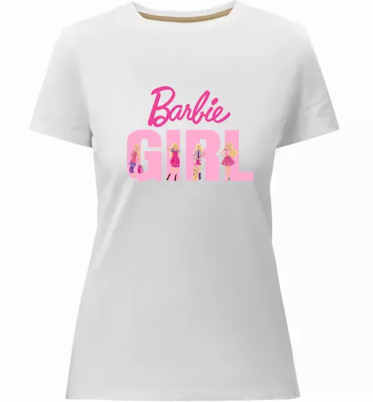 Жіноча преміум футболка Girl Barbie Білий фото