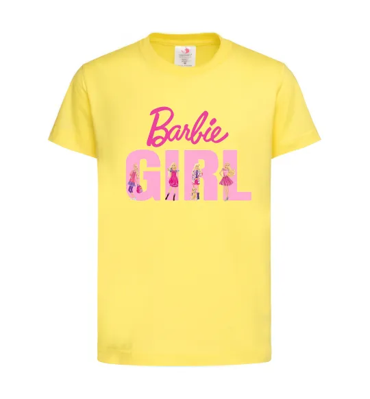 Дитяча футболка Girl Barbie Лимонний фото