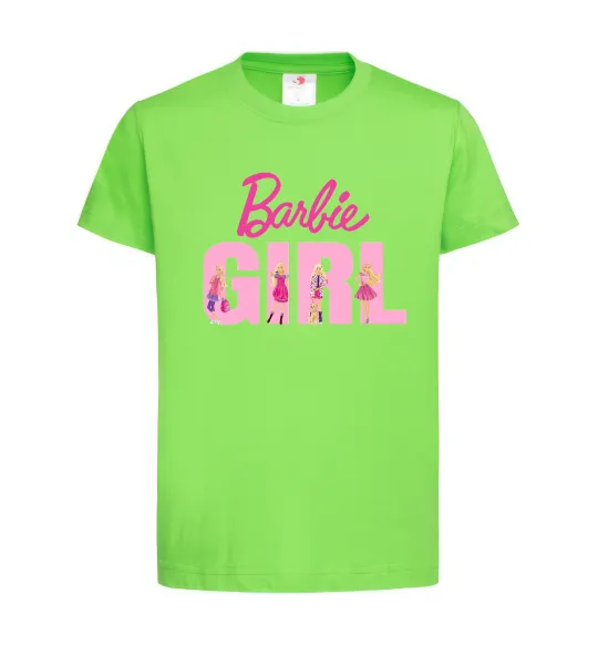 Дитяча футболка Girl Barbie Лаймовий фото