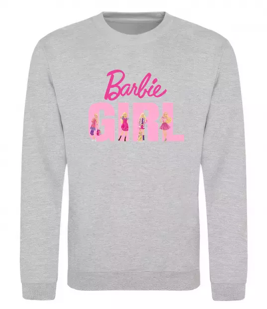 Свитшот Girl Barbie Серый меланж фото