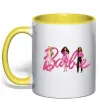 Чашка з кольоровою ручкою Ляльки Барбі Сонячно жовтий фото