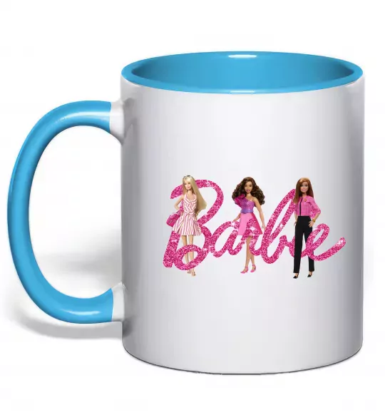 Чашка з кольоровою ручкою Ляльки Барбі Блакитний фото