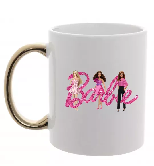 Чашка з кольоровою ручкою Ляльки Барбі Золото фото