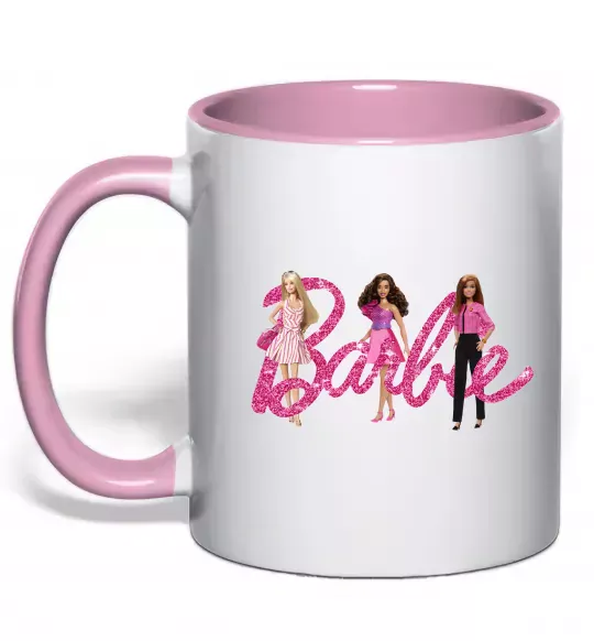 Чашка з кольоровою ручкою Ляльки Барбі Ніжно рожевий фото