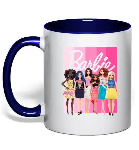 Чашка с цветной ручкой Barbie dolls mattel Глубокий темно-синий фото