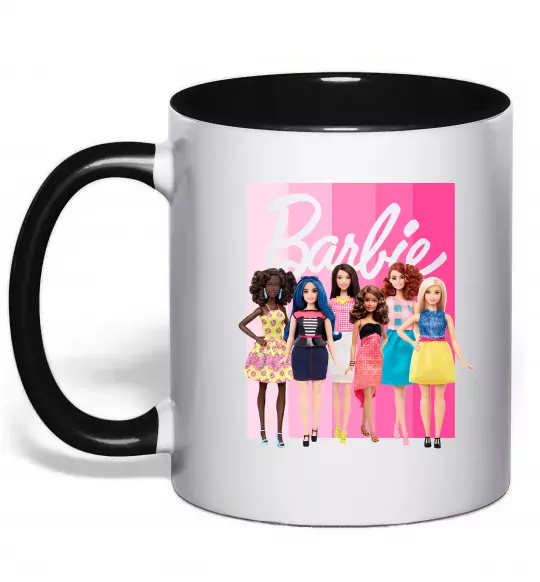 Чашка с цветной ручкой Barbie dolls mattel Черный фото