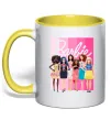 Чашка з кольоровою ручкою Barbie dolls mattel Лимонний фото