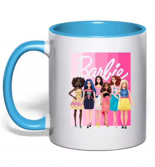 Чашка с цветной ручкой Barbie dolls mattel Голубой фото