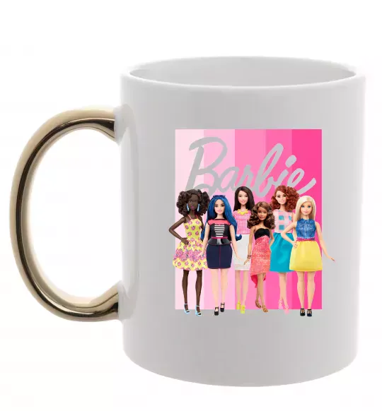 Чашка с цветной ручкой Barbie dolls mattel Золото фото