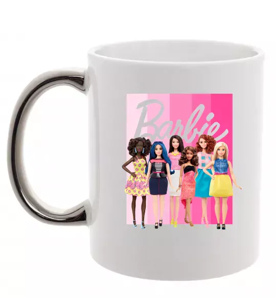 Чашка с цветной ручкой Barbie dolls mattel Серебро фото