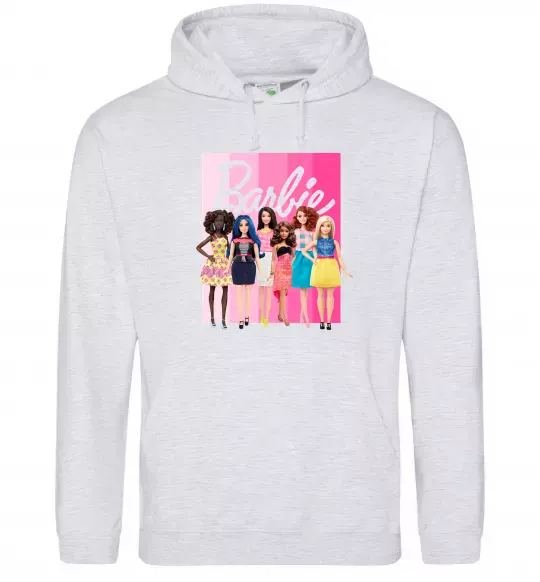 Женская толстовка (худи) Barbie dolls mattel Серый меланж фото