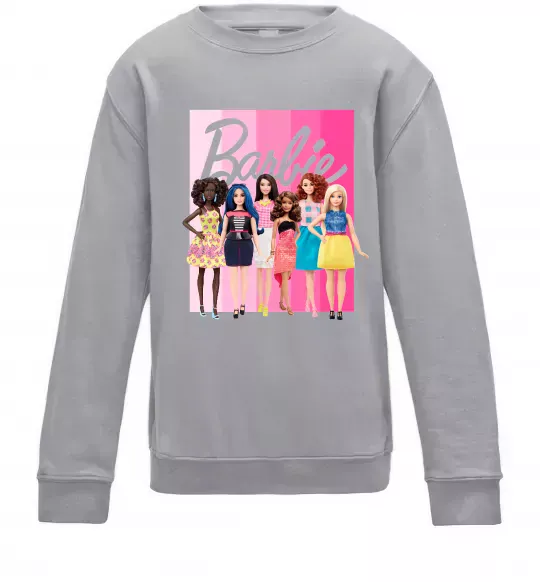 Детский Свитшот Barbie dolls mattel Серый меланж фото