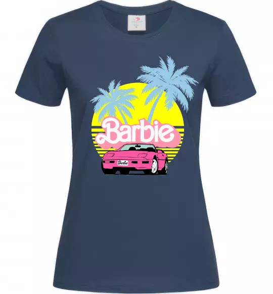 Женская футболка Barbie car Темно-синий фото