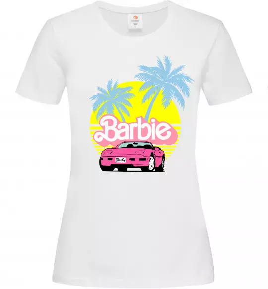 Женская футболка Barbie car Белый фото