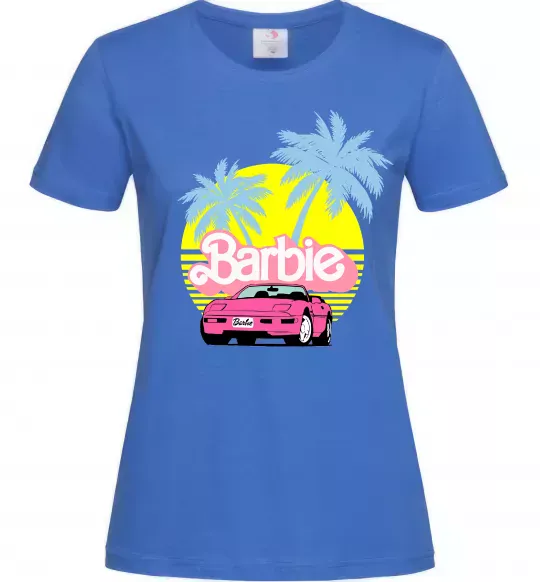 Женская футболка Barbie car Ярко-синий фото