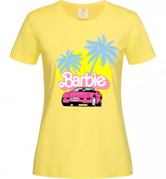 Женская футболка Barbie car Лимонный фото