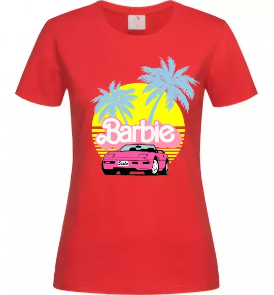 Женская футболка Barbie car Красный фото