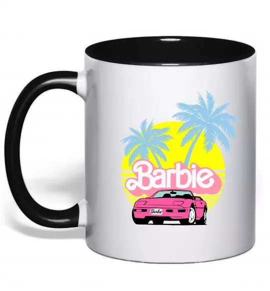 Чашка с цветной ручкой Barbie car Черный фото