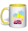 Чашка с цветной ручкой Barbie car Лимонный фото