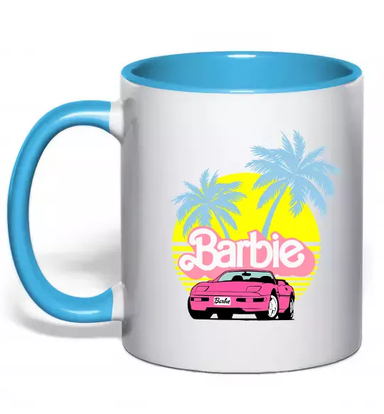 Чашка с цветной ручкой Barbie car Голубой фото