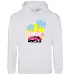 Женская толстовка (худи) Barbie car Серый меланж фото