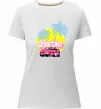 Женская премиум футболка Barbie car Белый фото
