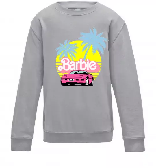 Детский Свитшот Barbie car Серый меланж фото
