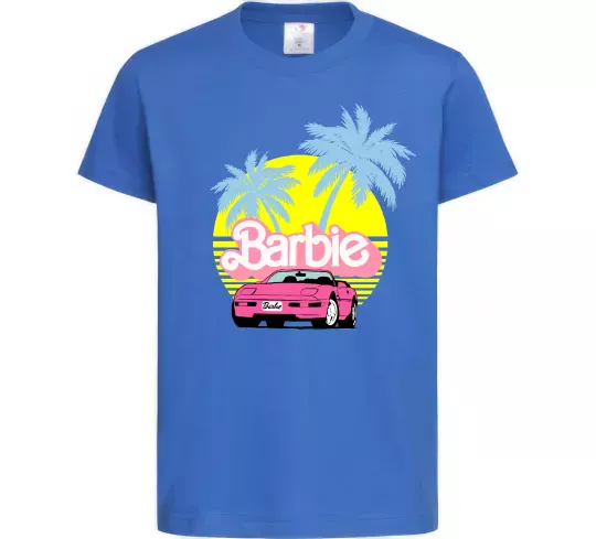 Детская футболка Barbie car Ярко-синий фото