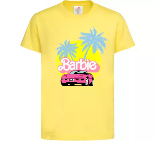 Детская футболка Barbie car Лимонный фото