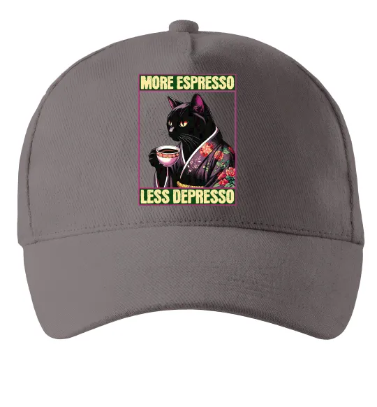 Кепка More espresso less depresso Сірий фото