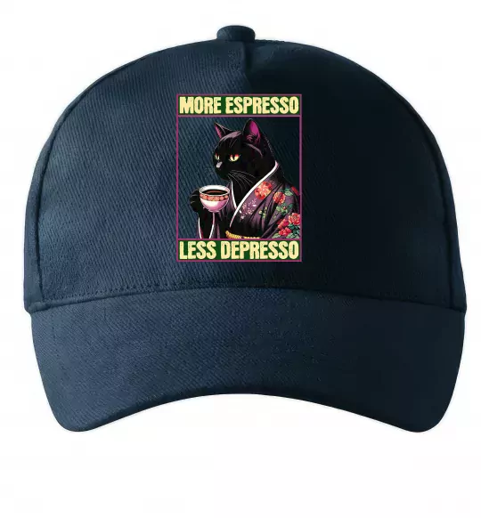 Кепка More espresso less depresso Темно-синій фото