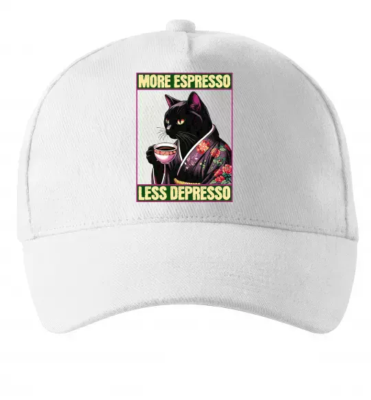 Кепка More espresso less depresso Білий фото