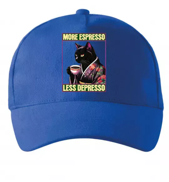 Кепка More espresso less depresso Яскраво-синій фото