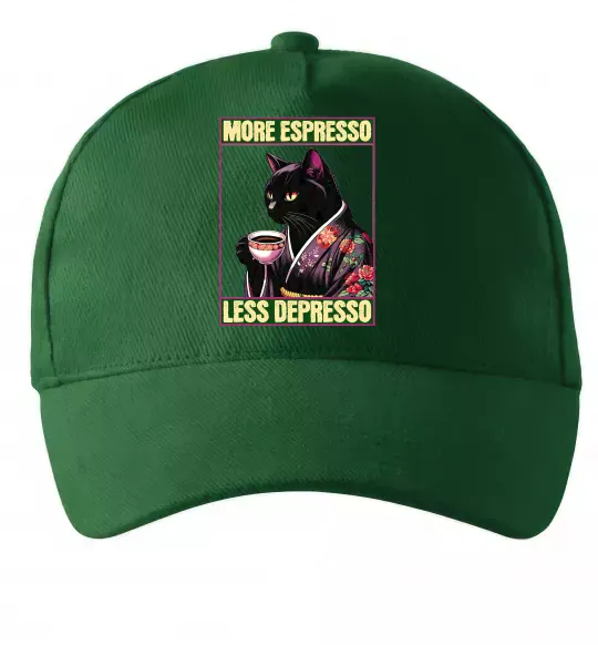 Кепка More espresso less depresso Темно-зелений фото