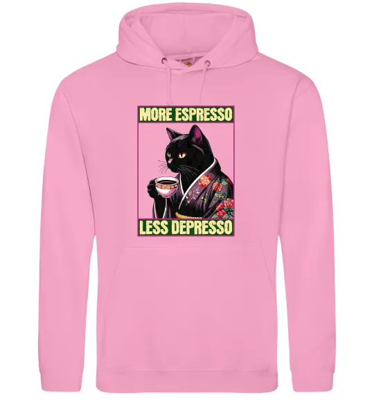 Мужская толстовка (худи) More espresso less depresso Розовый фото