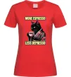Жіноча футболка More espresso less depresso Червоний фото