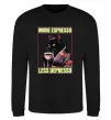 Свитшот More espresso less depresso Черный фото