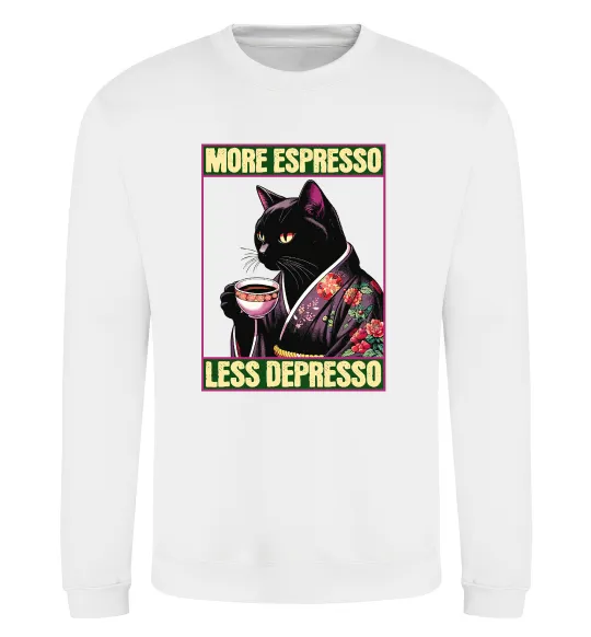 Свитшот More espresso less depresso Белый фото