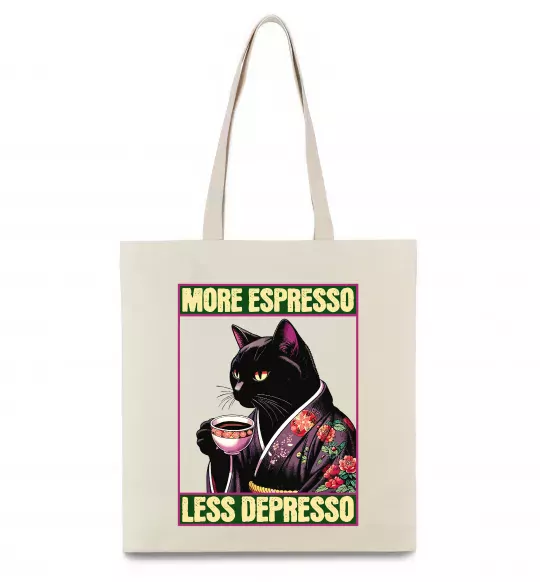 Еко-сумка More espresso less depresso Бежевий фото