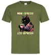 Чоловіча футболка More espresso less depresso Оливковий фото