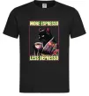 Чоловіча футболка More espresso less depresso Чорний фото