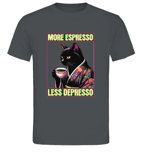 Чоловіча футболка More espresso less depresso Графіт фото